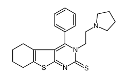 4-phenyl-3-(2-pyrrolidin-1-ylethyl)-5,6,7,8-tetrahydro-[1]benzothiolo[2,3-d]pyrimidine-2-thione Structure
