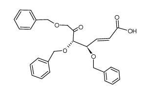 (E)-4,5,7-tri-O-benzyl-2,3-dideoxy-D-threo-hept-2-enoic acid Structure