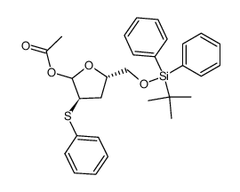1-O-acetyl-5-O-(tert-butyldiphenylsilyl)-2,3-dideoxy-2-phenylthio-D-erythro-pentofuranose Structure