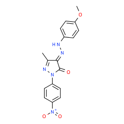 4-[(4-methoxyphenyl)hydrazono]-5-methyl-2-(4-nitrophenyl)-2,4-dihydro-3H-pyrazol-3-one structure