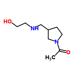 1-(3-{[(2-Hydroxyethyl)amino]methyl}-1-pyrrolidinyl)ethanone结构式