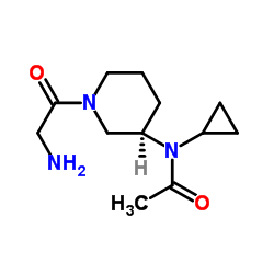 N-Cyclopropyl-N-[(3R)-1-glycyl-3-piperidinyl]acetamide结构式