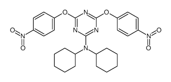 N,N-dicyclohexyl-4,6-bis(4-nitrophenoxy)-1,3,5-triazin-2-amine结构式