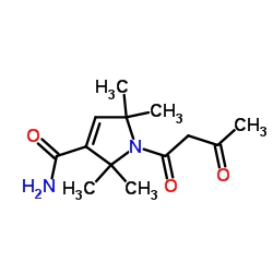 1-Acetoacetyl-2,2,5,5-tetramethyl-2,5-dihydro-1H-pyrrole-3-carboxamide结构式