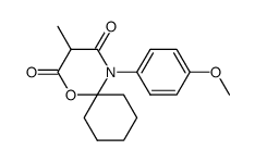 5-(4-Methoxy-phenyl)-3-methyl-1-oxa-5-aza-spiro[5.5]undecane-2,4-dione结构式