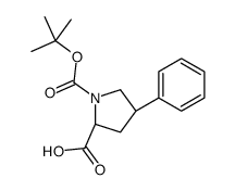顺式-4-苯基-1,2-吡咯烷二羧酸1-叔丁酯结构式
