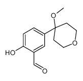 2-hydroxy-5-(4-methoxyoxan-4-yl)benzaldehyde Structure