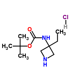 tert-butyl N-(3-ethylazetidin-3-yl)carbamate hydrochloride Structure