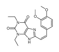 8-[(1E)-2-(3,4-dimethoxyphenyl)ethenyl]-1,3-diethyl-3,9-dihydro-1H-purine-2,6-dione Structure