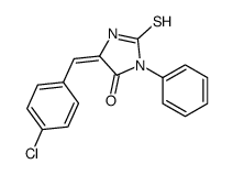 (5Z)-5-[(4-chlorophenyl)methylidene]-3-phenyl-2-sulfanylideneimidazolidin-4-one Structure