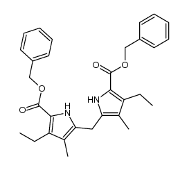 dibenzyl 4,4'-diethyl-3,3'-dimethyl-2,2'-pyrromethane-5,5'-dicarboxylate结构式