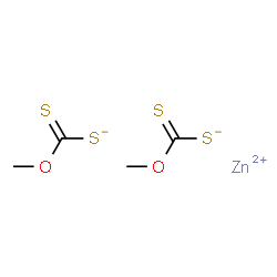 zinc O,O'-dimethyl bis[dithiocarbonate] structure