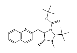 (2S,5S)-(+)-5-(2'-quinolylmethyl)-2-tert-butyl-1-tert-butoxycarbonyl-3-methyl-4-imidazolidinone Structure