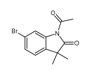 1-acetyl-6-bromo-3,3-dimethylindolin-2-one结构式