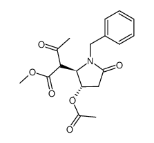 (2R,3S)-2-(3-acetoxy-1-benzyl-5-oxo-pyrrolidin-2-yl)-3-oxo-butyric acid methyl ester Structure