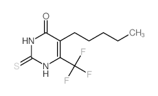 5-pentyl-2-sulfanylidene-6-(trifluoromethyl)-1H-pyrimidin-4-one结构式