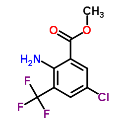 Methyl 2-amino-5-chloro-3-(trifluoromethyl)benzoate结构式