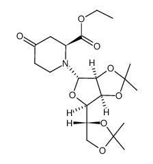 ethyl (S)-1-((3aS,4S,6R,6aS)-6-((R)-2,2-dimethyl-1,3-dioxolan-4-yl)-2,2-dimethyltetrahydrofuro[3,4-d][1,3]dioxol-4-yl)-4-oxopiperidine-2-carboxylate结构式