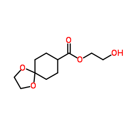 2-Hydroxyethyl 1,4-dioxaspiro[4.5]decane-8-carboxylate结构式