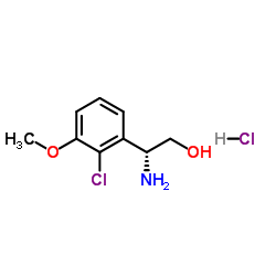 (2R)-2-Amino-2-(2-chloro-3-methoxyphenyl)ethanol hydrochloride (1:1)结构式