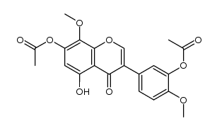 3-(3-acetoxy-4-methoxyphenyl)-5-hydroxy-8-methoxy-4-oxo-4H-chromen-7-yl acetate结构式