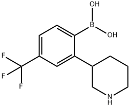 2-(Piperidin-3-yl)-4-trifluoromethylphenylboronic acid结构式