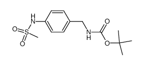 N-(tert-butyloxycarbonyl)-4-methylsulfonamidobenzylamine结构式