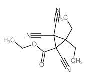 Cyclopropanecarboxylicacid, 1,2,2-tricyano-3,3-diethyl-, ethyl ester Structure