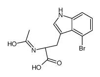 (2R)-2-acetamido-3-(4-bromo-1H-indol-3-yl)propanoic acid Structure