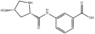 Benzoic acid, 3-[[[(2S,4S)-4-hydroxy-2-pyrrolidinyl]carbonyl]amino]- structure