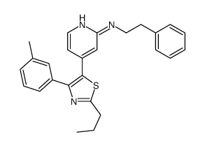 4-[4-(3-methylphenyl)-2-propyl-1,3-thiazol-5-yl]-N-(2-phenylethyl)pyridin-2-amine结构式