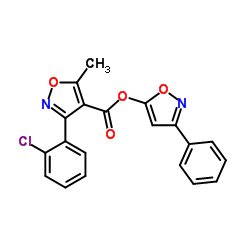 3-Phenyl-1,2-oxazol-5-yl 3-(2-chlorophenyl)-5-methyl-1,2-oxazole-4-carboxylate结构式