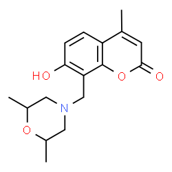 8-[(2,6-dimethyl-4-morpholinyl)methyl]-7-hydroxy-4-methyl-2H-chromen-2-one Structure