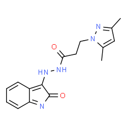 3-(3,5-dimethyl-1H-pyrazol-1-yl)-N'-(2-oxo-1,2-dihydro-3H-indol-3-ylidene)propanohydrazide Structure