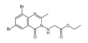 (6,8-Dibromo-2-methyl-4-oxo-4H-quinazolin-3-ylamino)-acetic acid ethyl ester Structure
