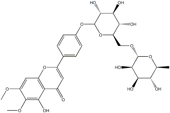 4'-[[6-O-(6-Deoxy-α-L-mannopyranosyl)-D-glucopyranosyl]oxy]-5-hydroxy-6,7-dimethoxyflavone structure