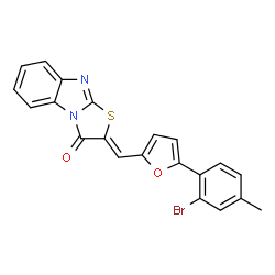 (2Z)-2-{[5-(2-bromo-4-methylphenyl)furan-2-yl]methylidene}[1,3]thiazolo[3,2-a]benzimidazol-3(2H)-one结构式