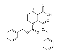 1,2-bis-(Benzyloxycarbonyl)piperazine-3-carboxylic acid Structure