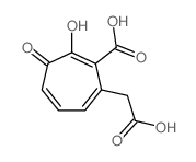 2-[7-(dihydroxymethylidene)-5,6-dioxo-1-cyclohepta-1,3-dienyl]acetic acid结构式