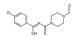 4-chloro-N-(4-formylpiperazine-1-carbothioyl)benzamide结构式