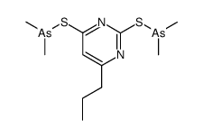 2,4-Bis[(dimethylarsino)thio]-6-propylpyrimidine structure
