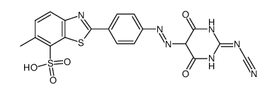 2-[4-[[2-(cyanoimino)hexahydro-4,6-dioxopyrimidin-5-yl]azo]phenyl]-6-methylbenzothiazole-7-sulphonic acid structure