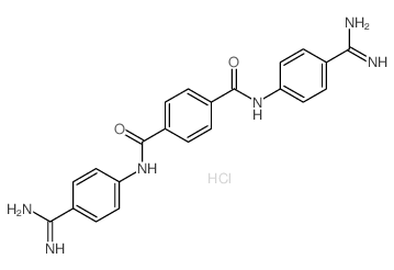 1,4-Benzenedicarboxamide,N1,N4-bis[4-(aminoiminomethyl)phenyl]-, hydrochloride(1:2)结构式