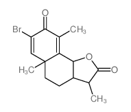 Eudesma-1,4-dien-12-oic acid, 2-bromo-6.alpha.-hydroxy-3-oxo-, .gamma.-lactone, (11S)-结构式