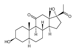 (3β,5α)-3,17-dihydroxypregnane-11,20-dione结构式