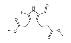 3-(2-formyl-5-iodo-4-methoxycarbonylmethyl-pyrrol-3-yl)-propionic acid methyl ester结构式