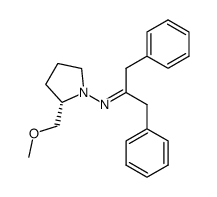 (+)-(S)-1-(1-benzyl-phenylethylideneamino)-2-methoxymethyl pyrrolidine结构式
