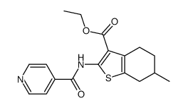 ethyl 6-methyl-2-(pyridine-4-carbonylamino)-4,5,6,7-tetrahydro-1-benzothiophene-3-carboxylate结构式