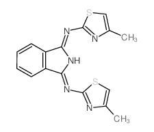 (3E)-N-(4-methyl-1,3-thiazol-2-yl)-3-[(4-methyl-1,3-thiazol-2-yl)imino]isoindol-1-amine结构式