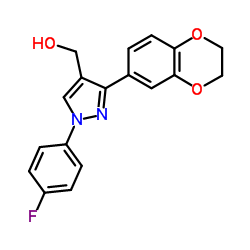 (1-(4-FLUOROPHENYL)-3-(2,3-DIHYDROBENZO[B][1,4]DIOXIN-7-YL)-1H-PYRAZOL-4-YL)METHANOL结构式